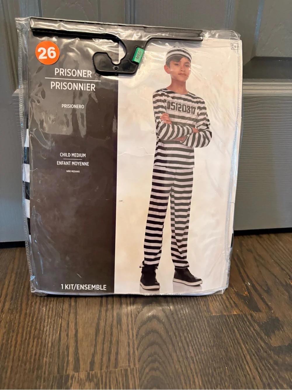 Prisoner Striped Kids Pajama Set - Black & White medium New in bag